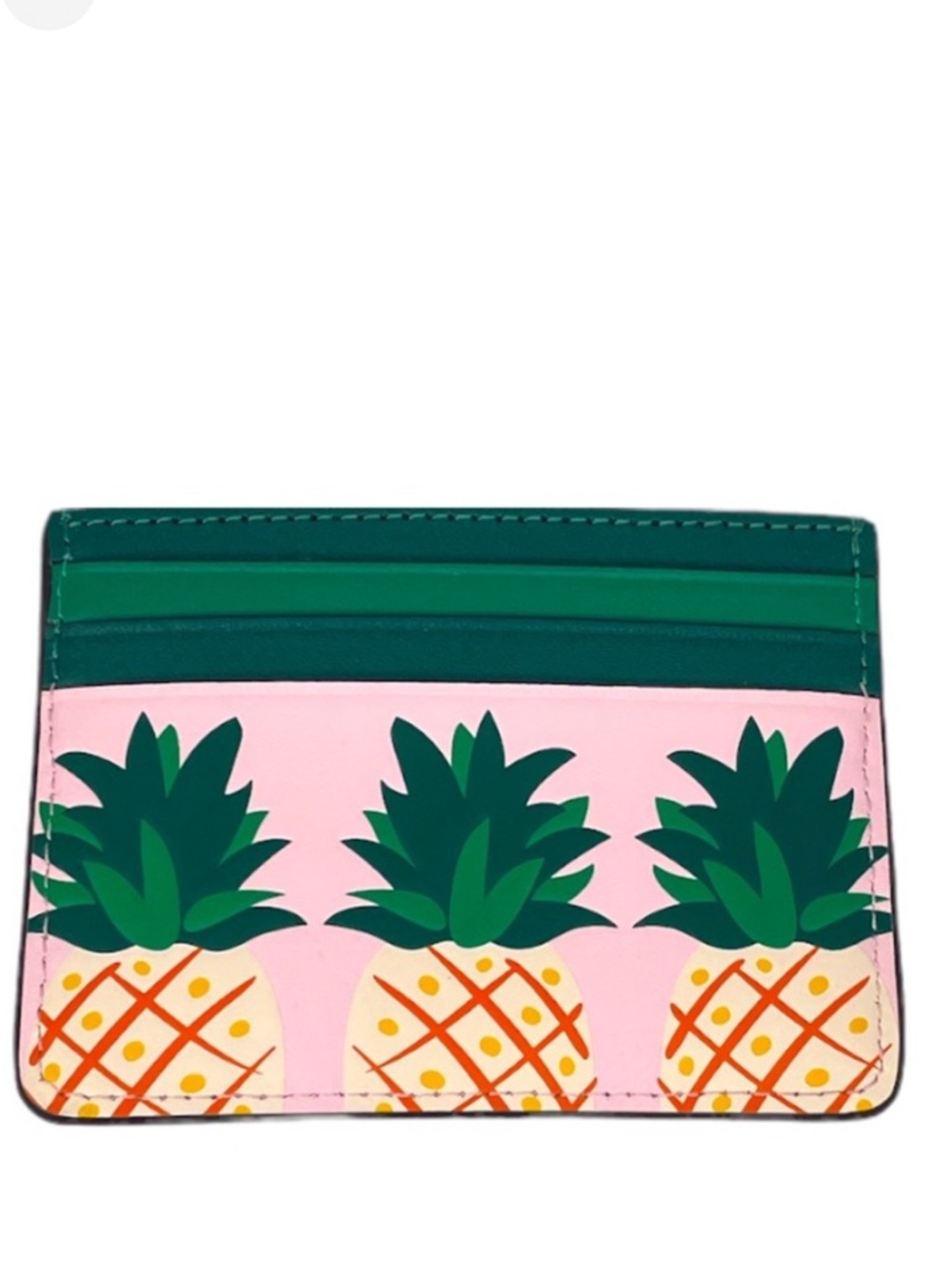 Pineapple Print Card Holder - Pink & Green